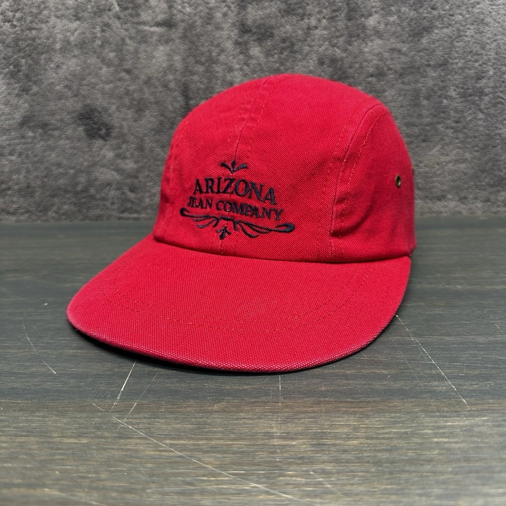 Vintage Arizona Jean Co. 5 Panel Hat Embroidered Y2K Red Skater Hat Made In USA